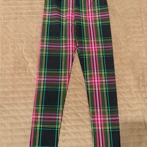 Crewcuts Plaid Leggings in Pink and Black